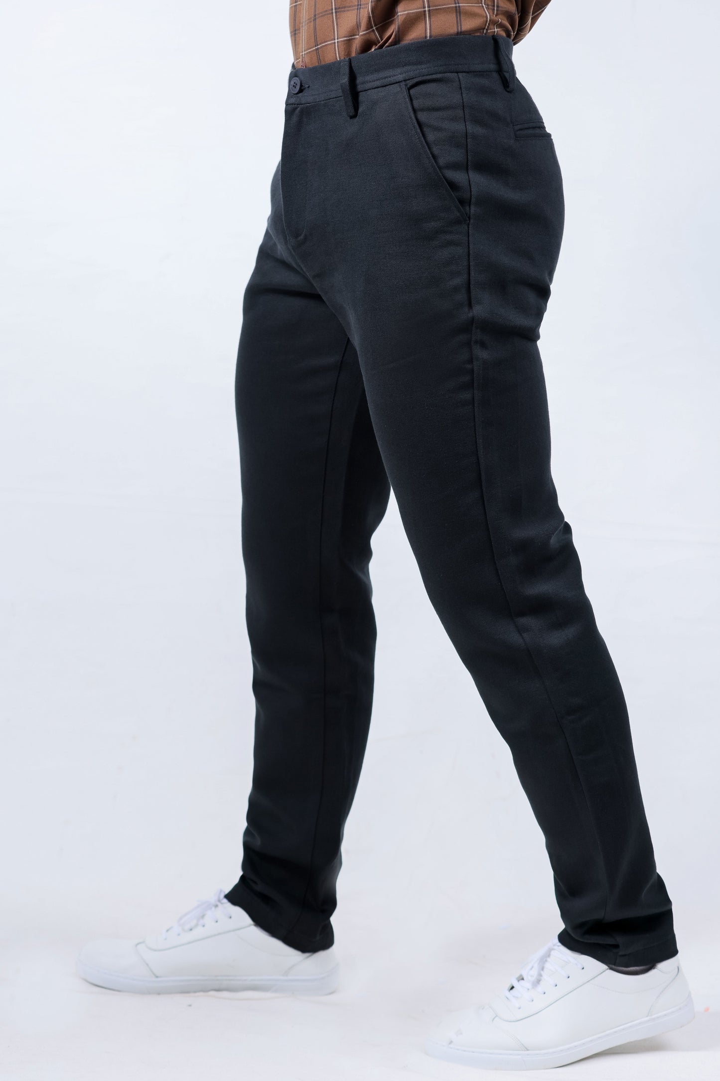 Crocodile Men Tappered Fit Casual Trouser - Pirate Black