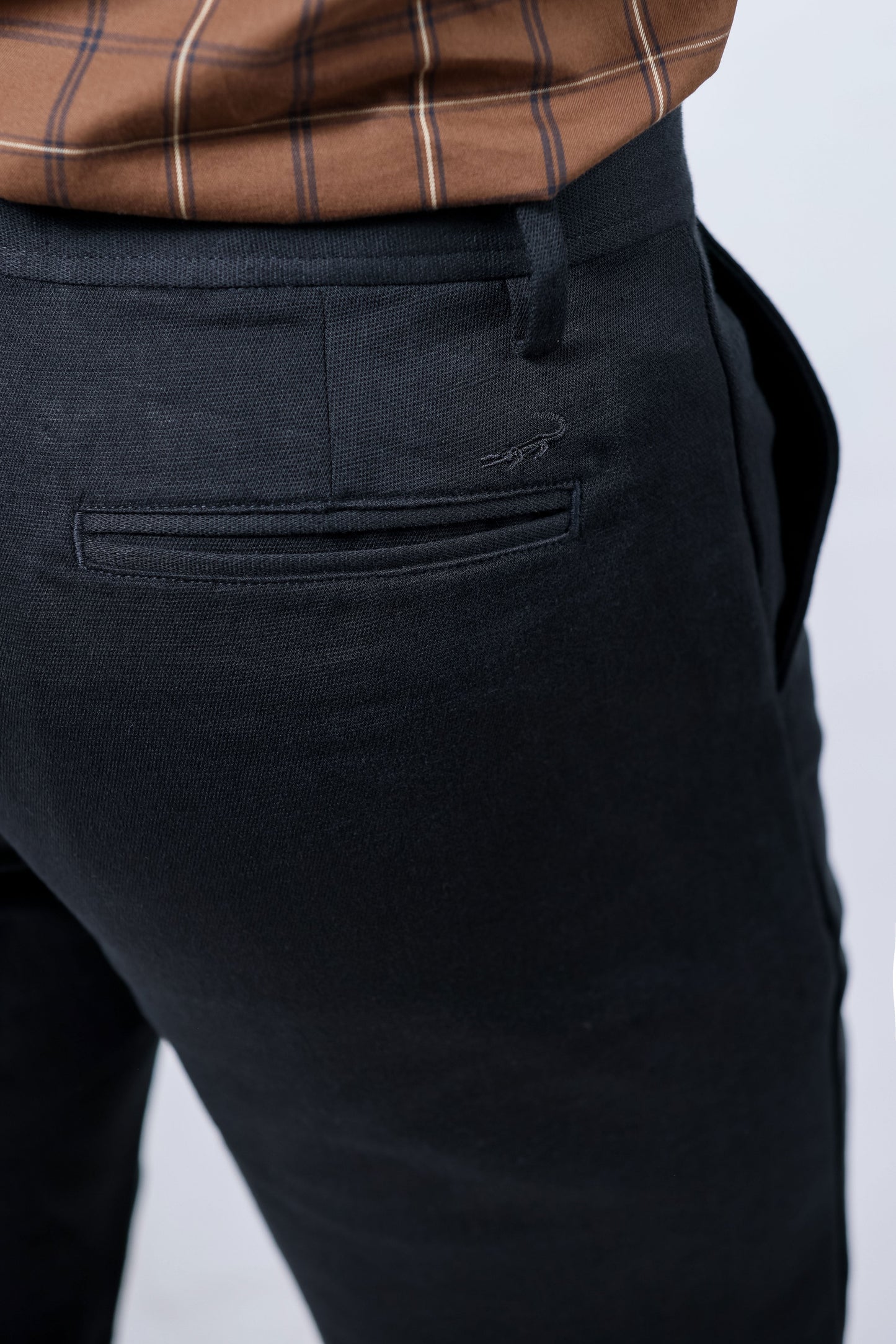 Crocodile Men Tappered Fit Casual Trouser - Pirate Black