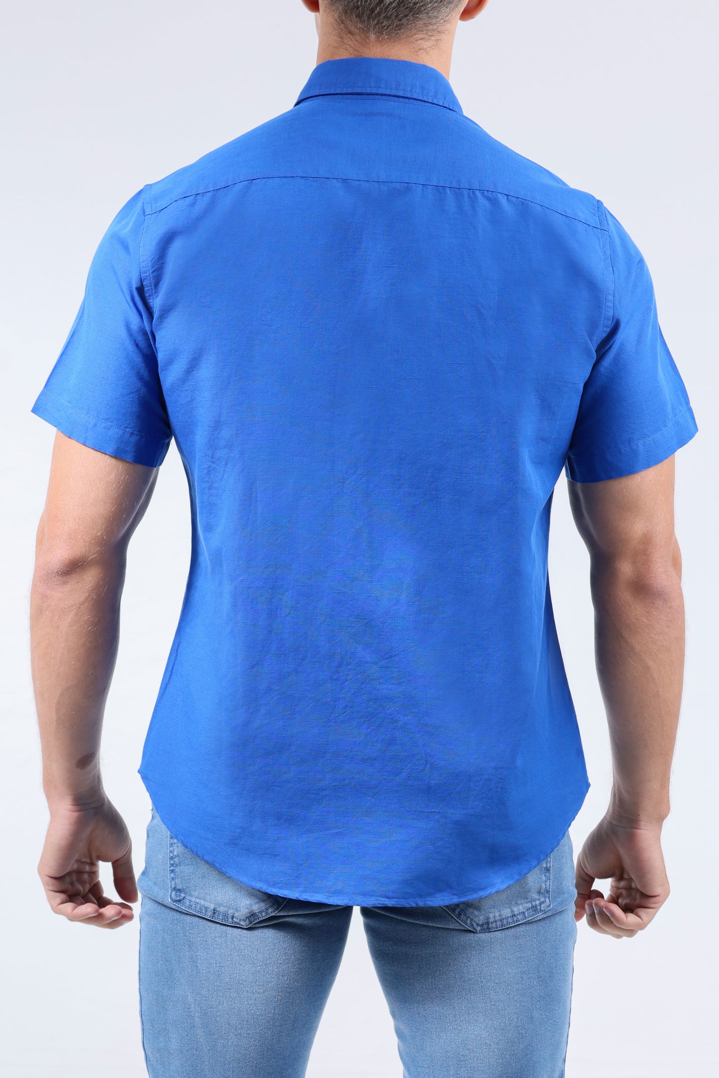 CROCODILE MEN LINEN SLIM FIT HS- DAZZLING BLUE