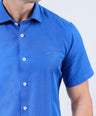CROCODILE MEN LINEN SLIM FIT HS- DAZZLING BLUE
