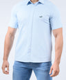CROCODILE MEN SEMI CASUAL KNIT SLIM FIT SHIRT HS-BLEACHED DENIM