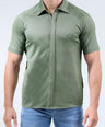 CROCODILE MEN SEMI CASUAL KNIT SLIM FIT SHIRT HS-ELM GREEN