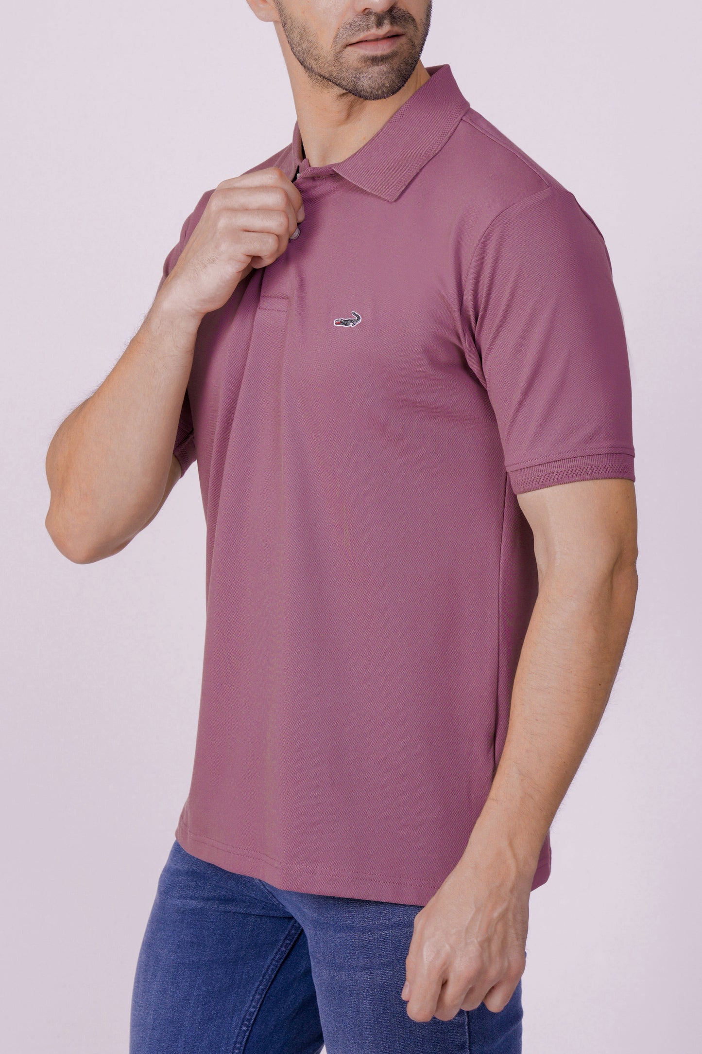 Crocodile Slim Fit Pima Cotton Very Berry