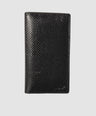 Black Leather Long Wallet with perforated finish