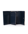 Ava- Tri Fold Small Wallet-Navy
