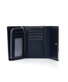 Ava- Tri Fold Small Wallet-Navy