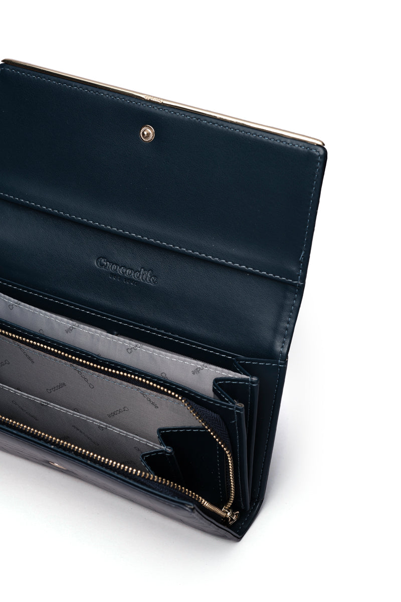 Harper- Bi-fold Long Wallet-Navy