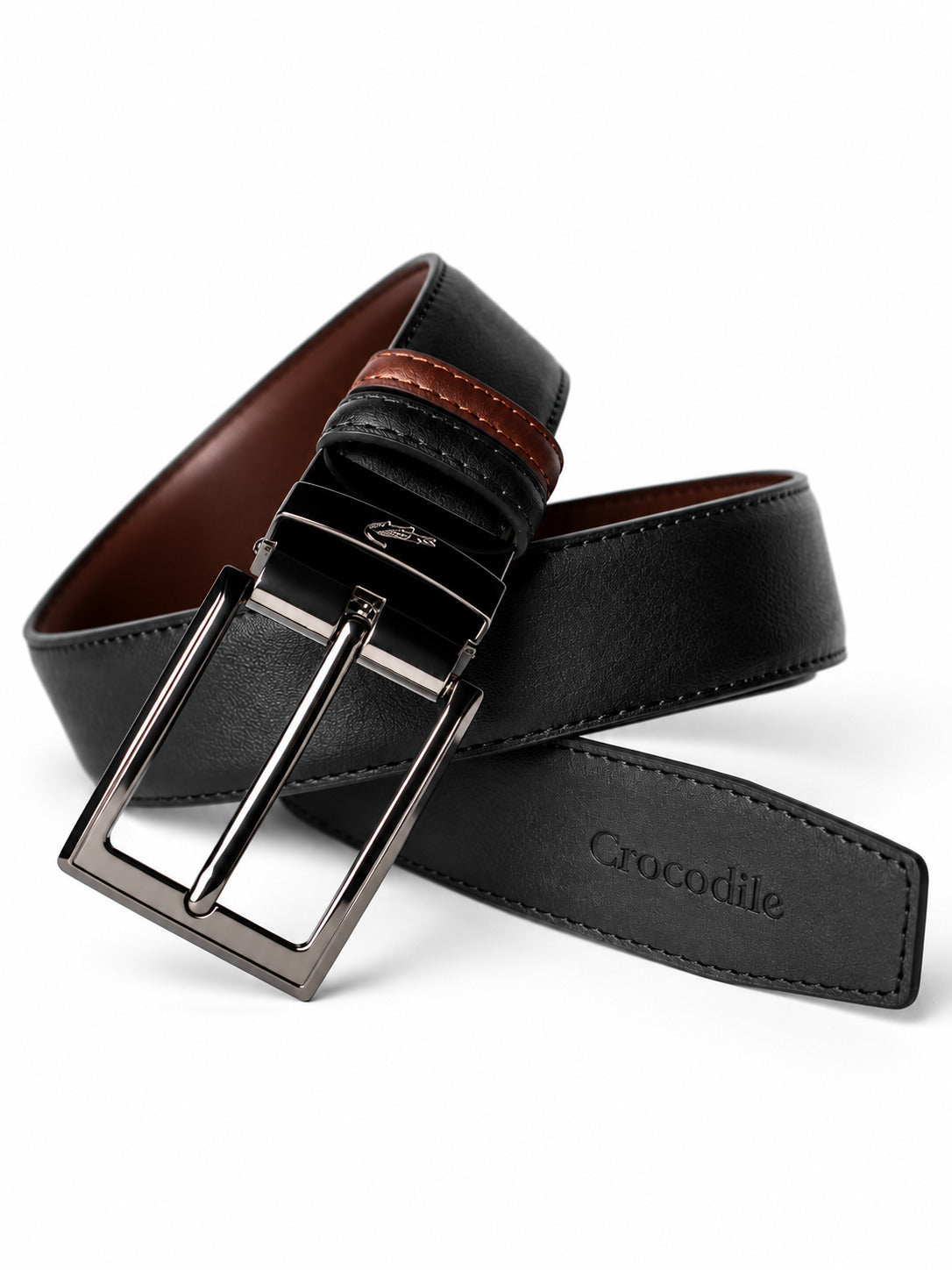 Reversible Belt - Black/Maroon