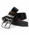 Pin Buckle Belt - Black/Maroon