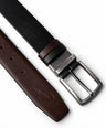 Pin Buckle Belt - Black/Maroon