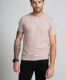 Slim Fit Short sleeves-CasualCrew Neck - Light Taupe
