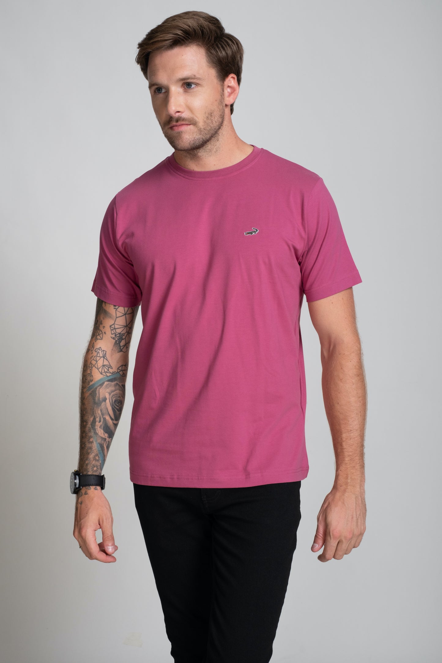 Classic Fit Short sleeves-CasualCrew Neck - Very Berry