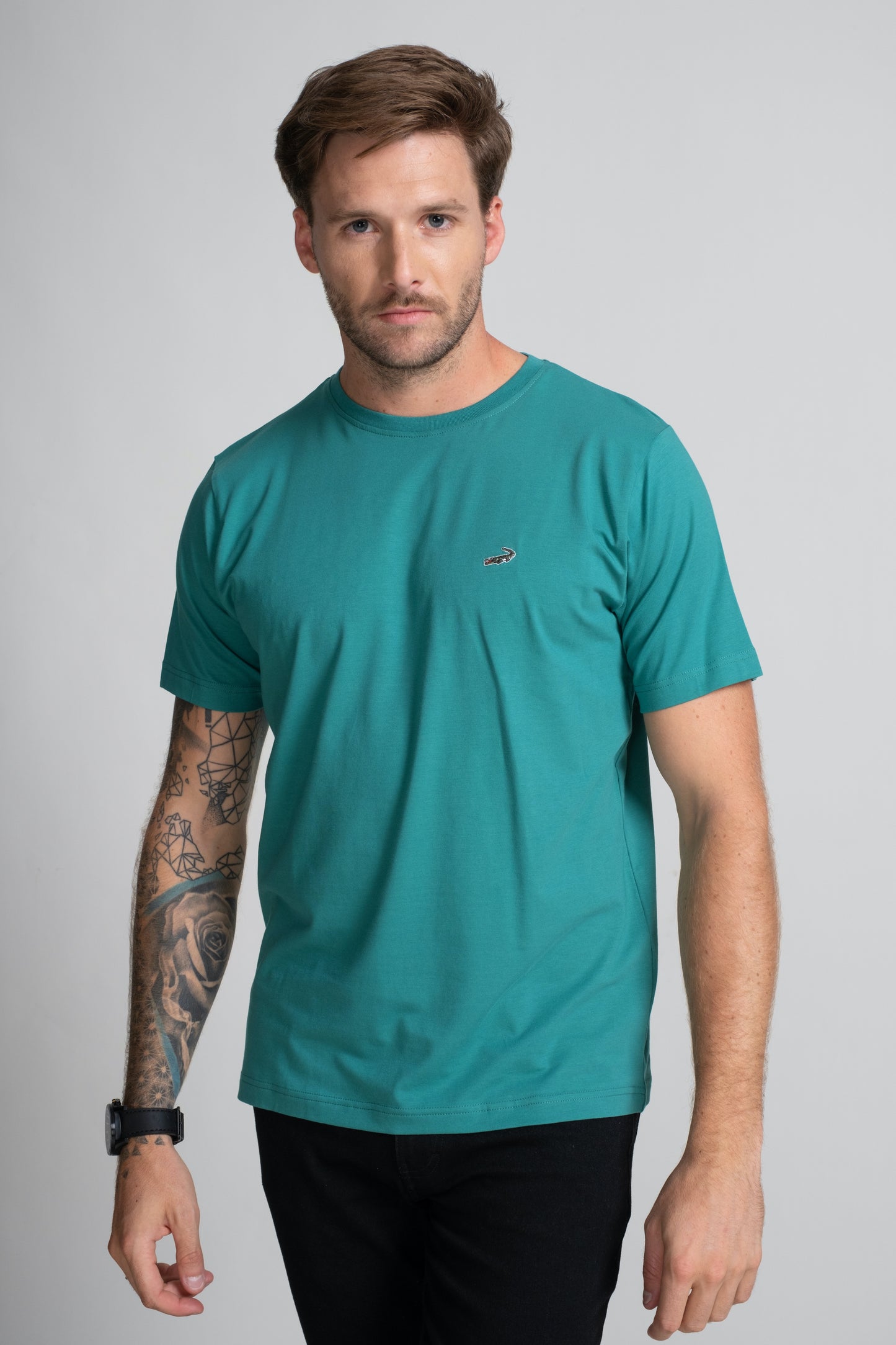 Classic Fit Short sleeves-CasualCrew Neck - GreenAlhambra