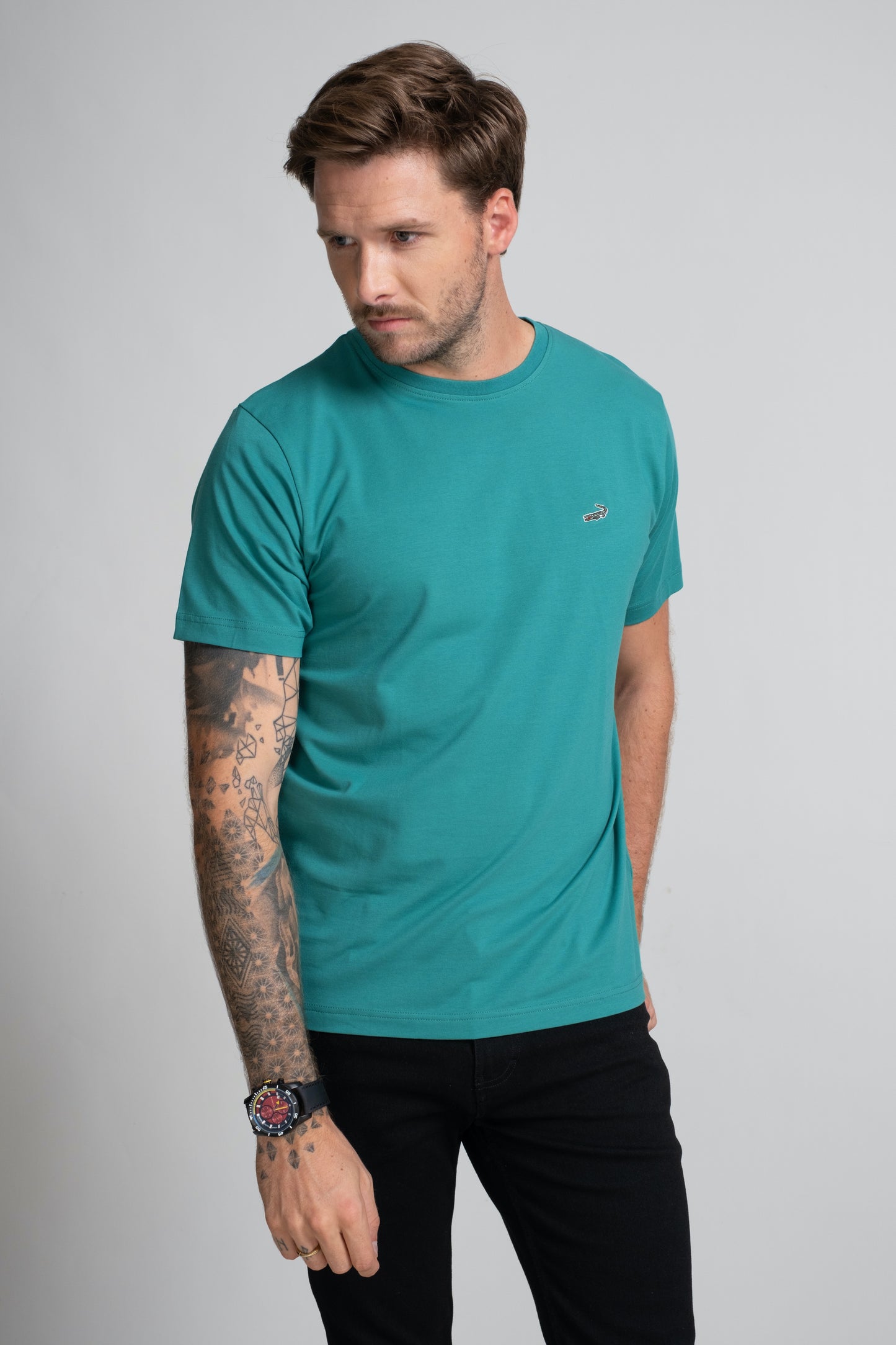 Classic Fit Short sleeves-CasualCrew Neck - GreenAlhambra