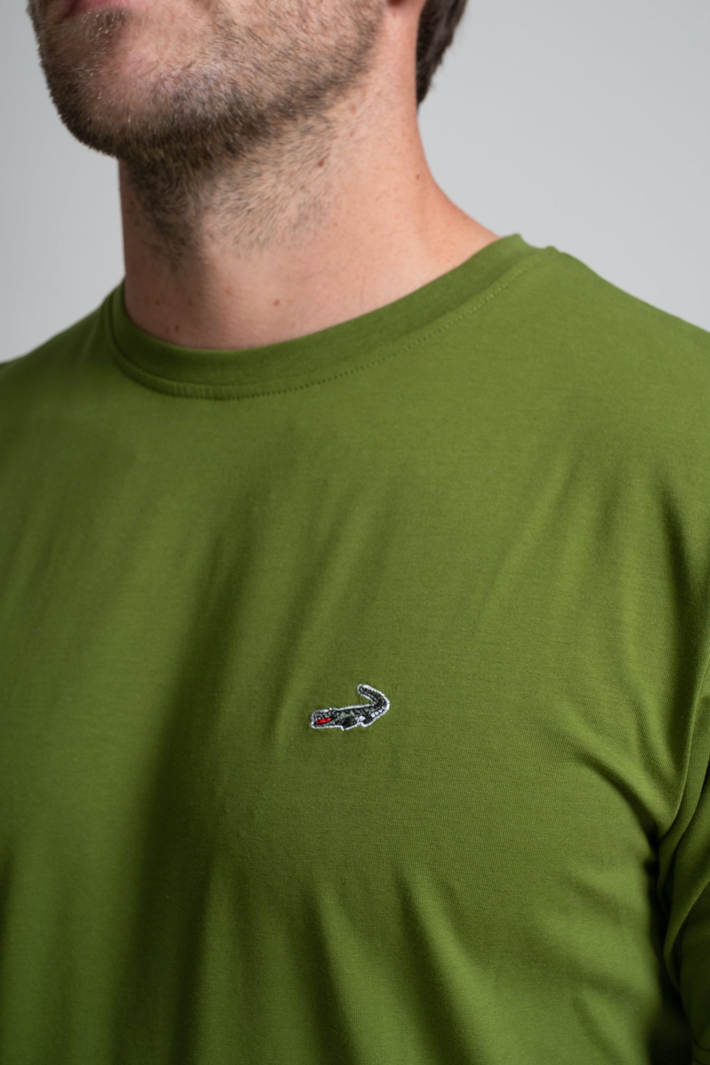 Classic Fit Short sleeves-CasualCrew Neck - Grass Hopper