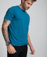 Classic Fit Short sleeves-CasualCrew Neck - Blue Faience