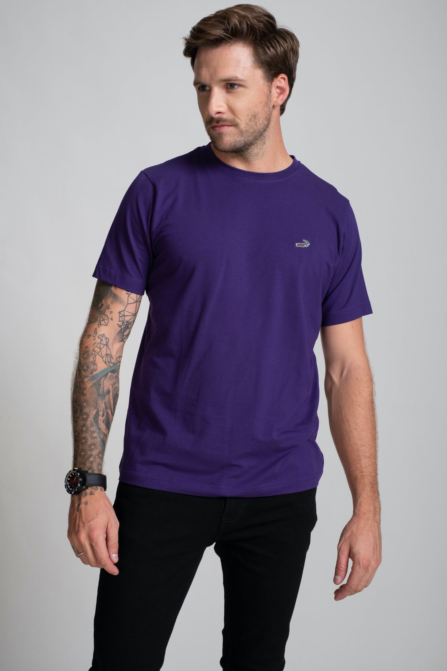 Classic Fit Short sleeves-CasualCrew Neck - Grape Royal