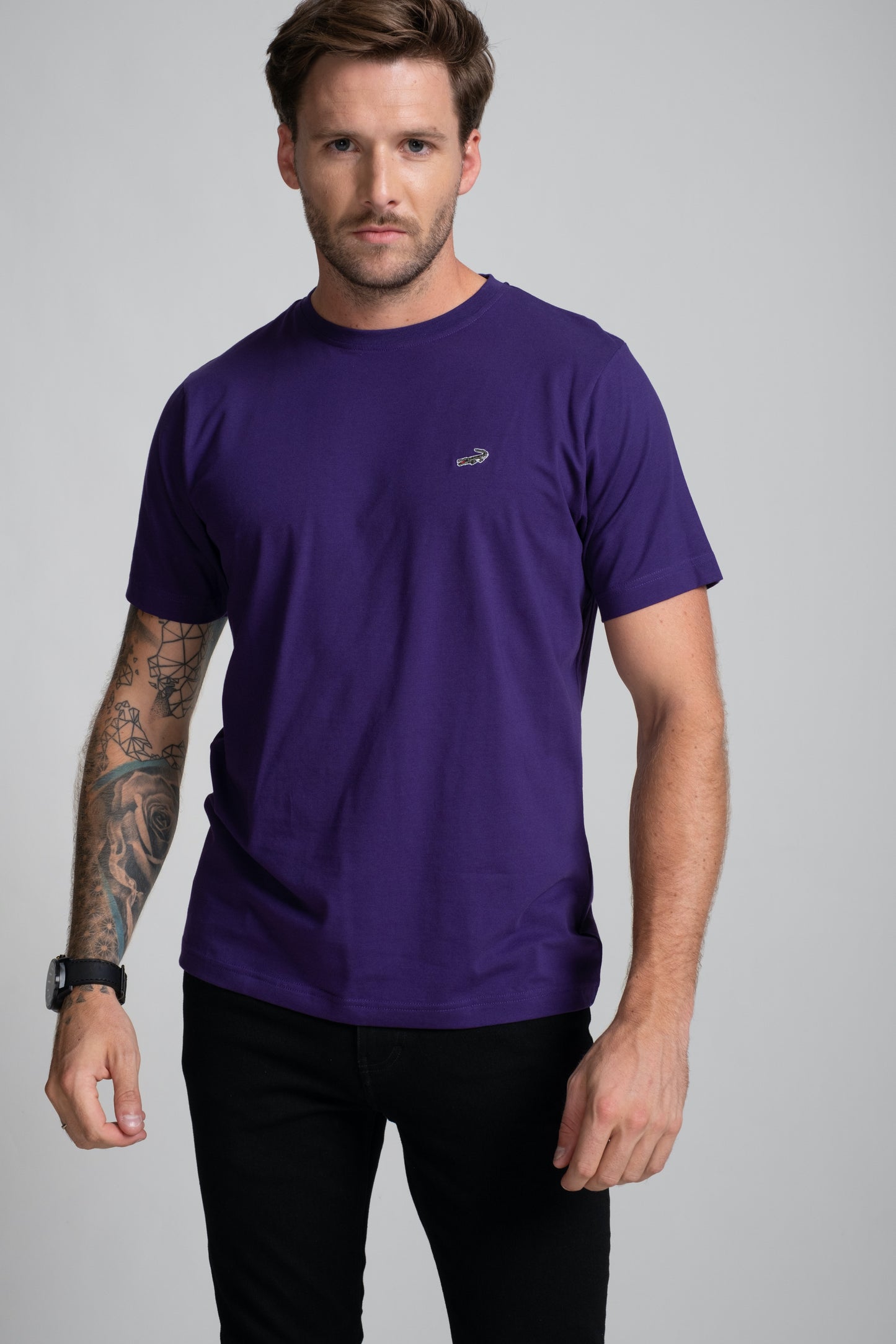 Classic Fit Short sleeves-CasualCrew Neck - Grape Royal