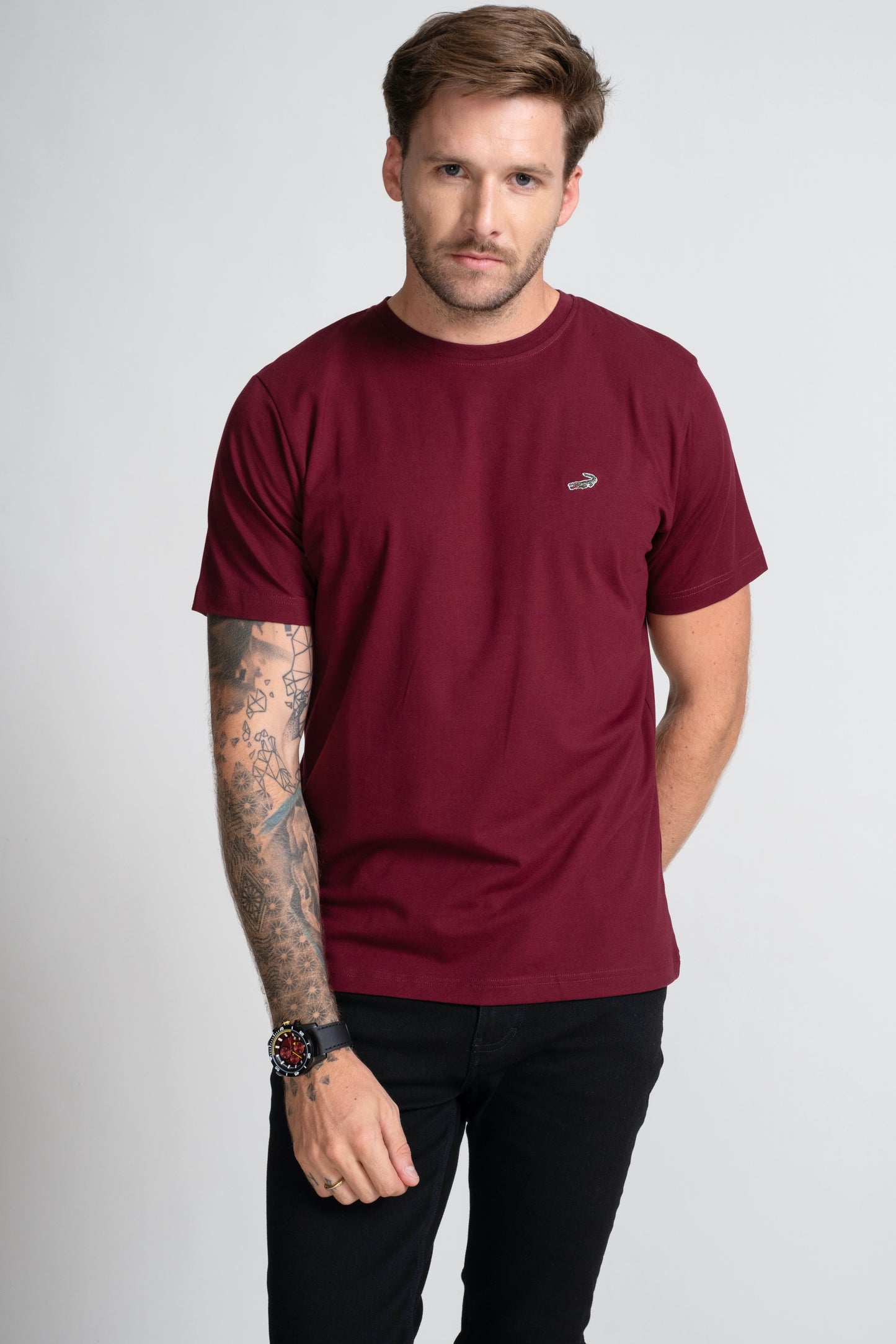 Classic Fit Short sleeves-CasualCrew Neck - Windsor Wine