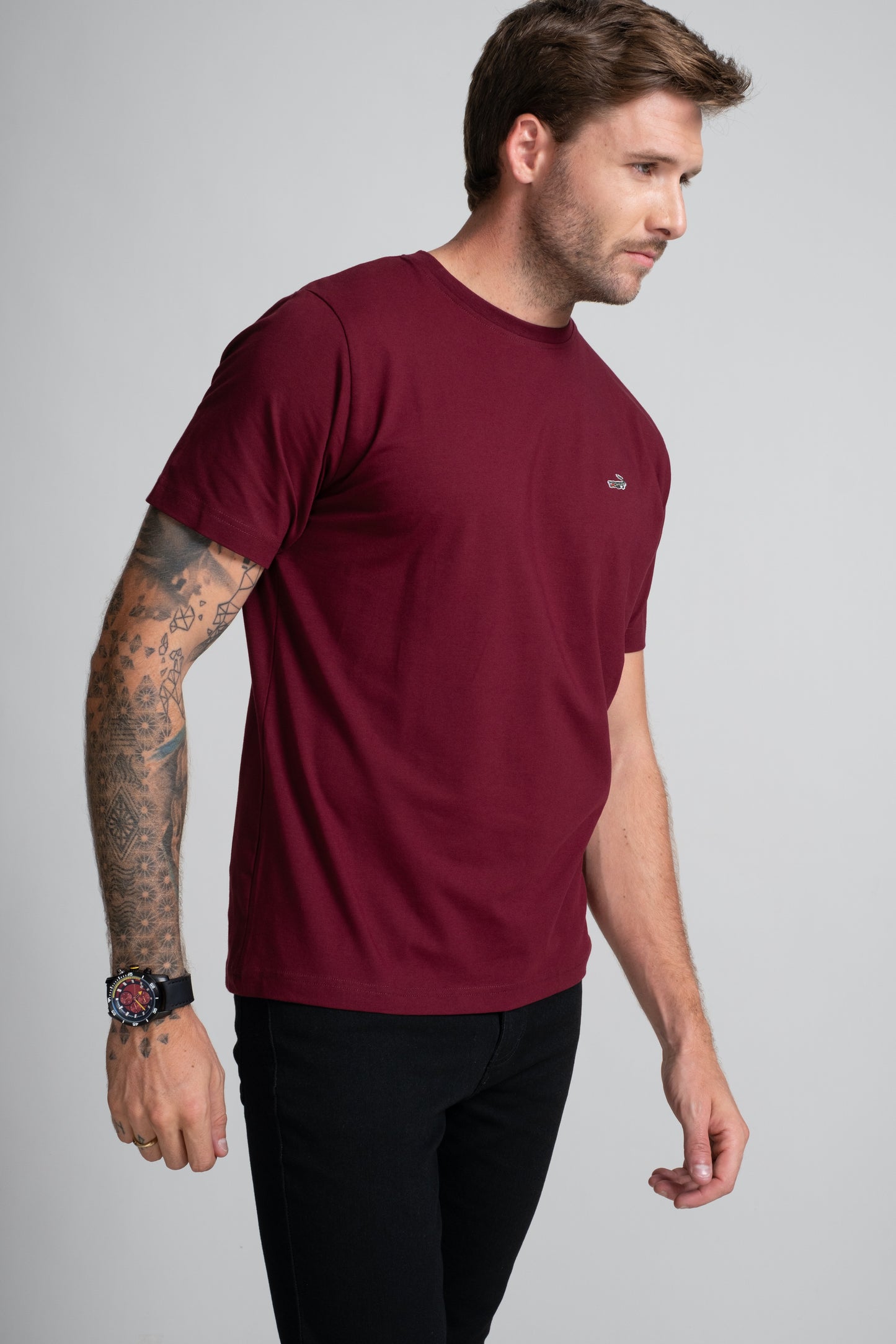 Classic Fit Short sleeves-CasualCrew Neck - Windsor Wine