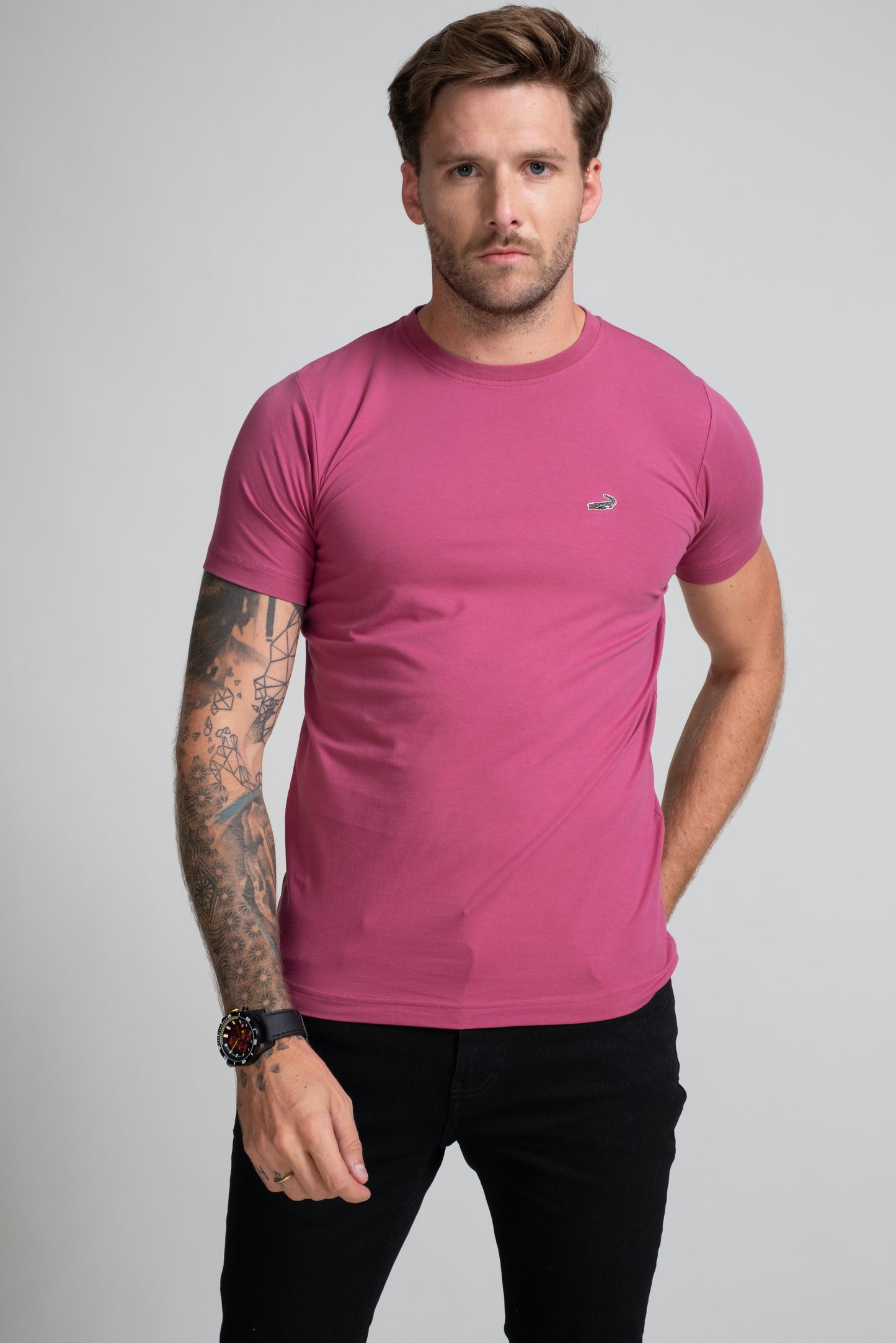 Action Fit Short sleeves-CasualCrew Neck - Very Berry