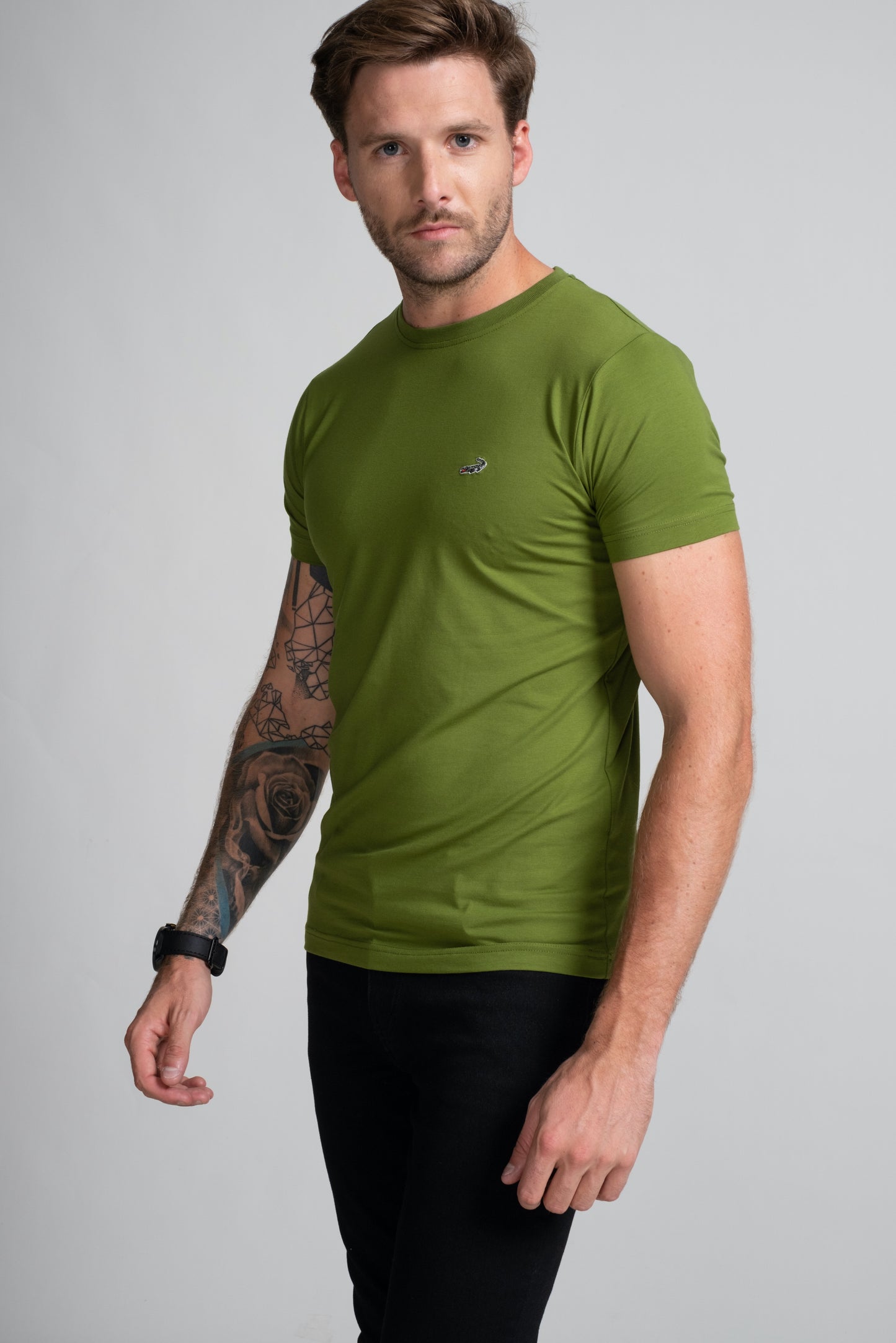 Action Fit Short sleeves-CasualCrew Neck - Grass Hopper