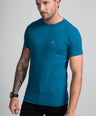 Action Fit Short sleeves-CasualCrew Neck - Blue Faience
