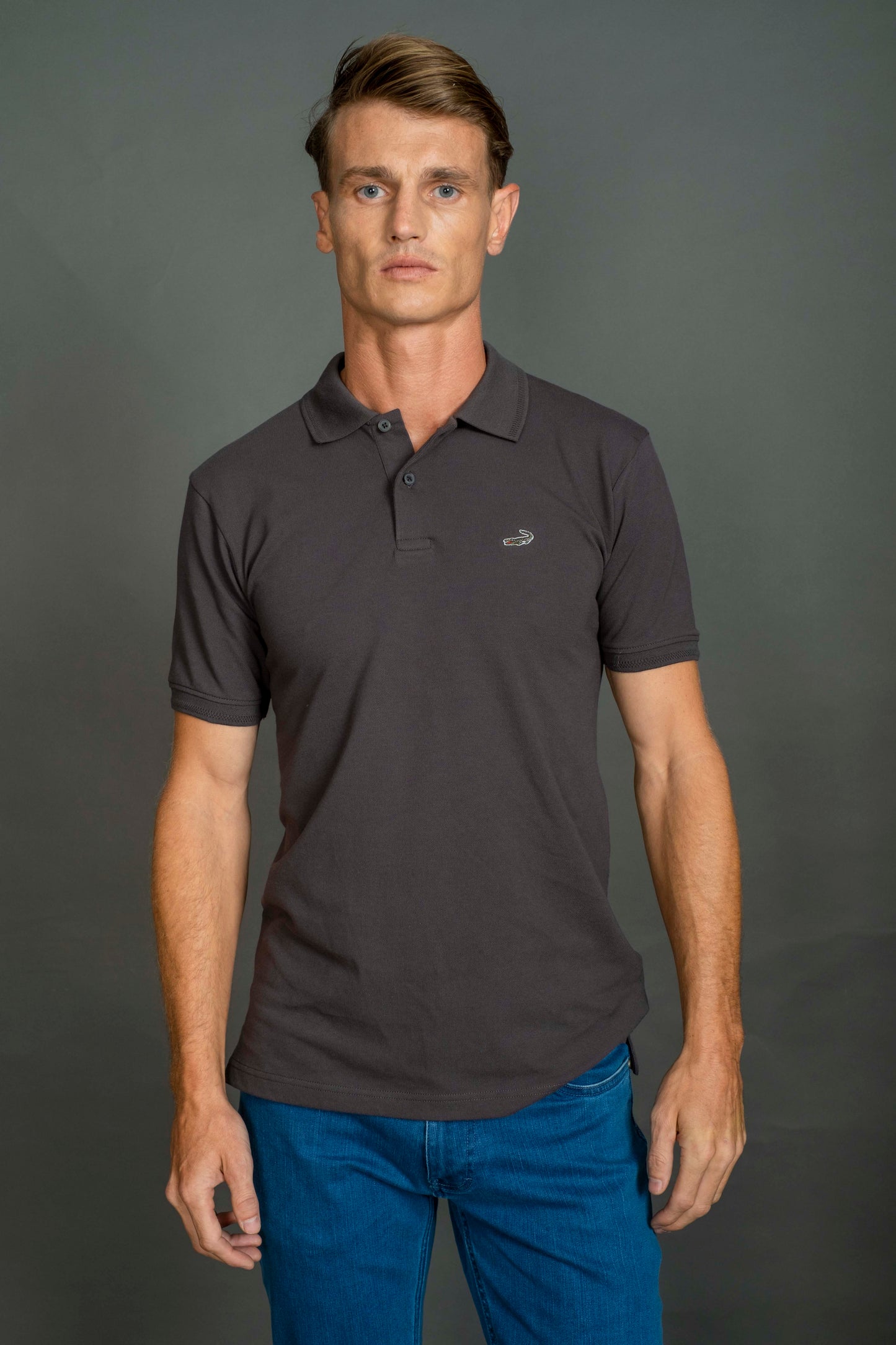 Supima Polo-Charcoal-Slim Fit