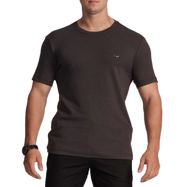 Slim Fit Crew Neck T-Shirt-Charcoal