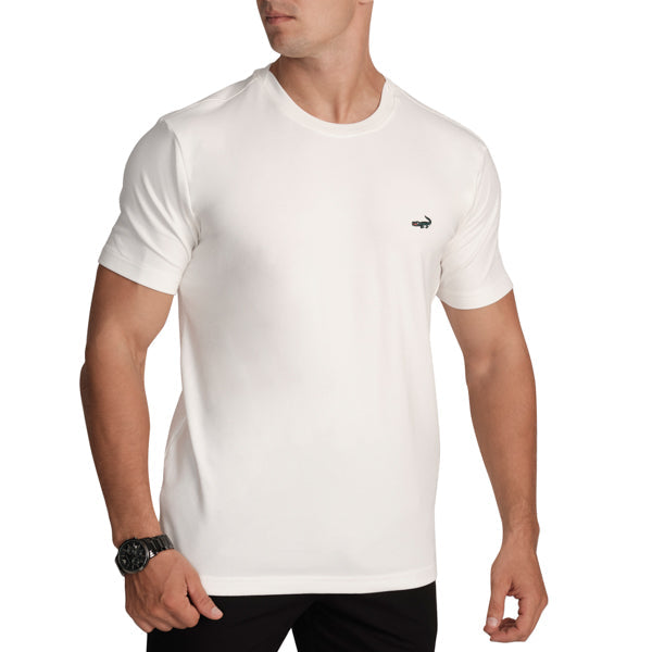 Slim Fit Crew Neck T-Shirt-Snow White