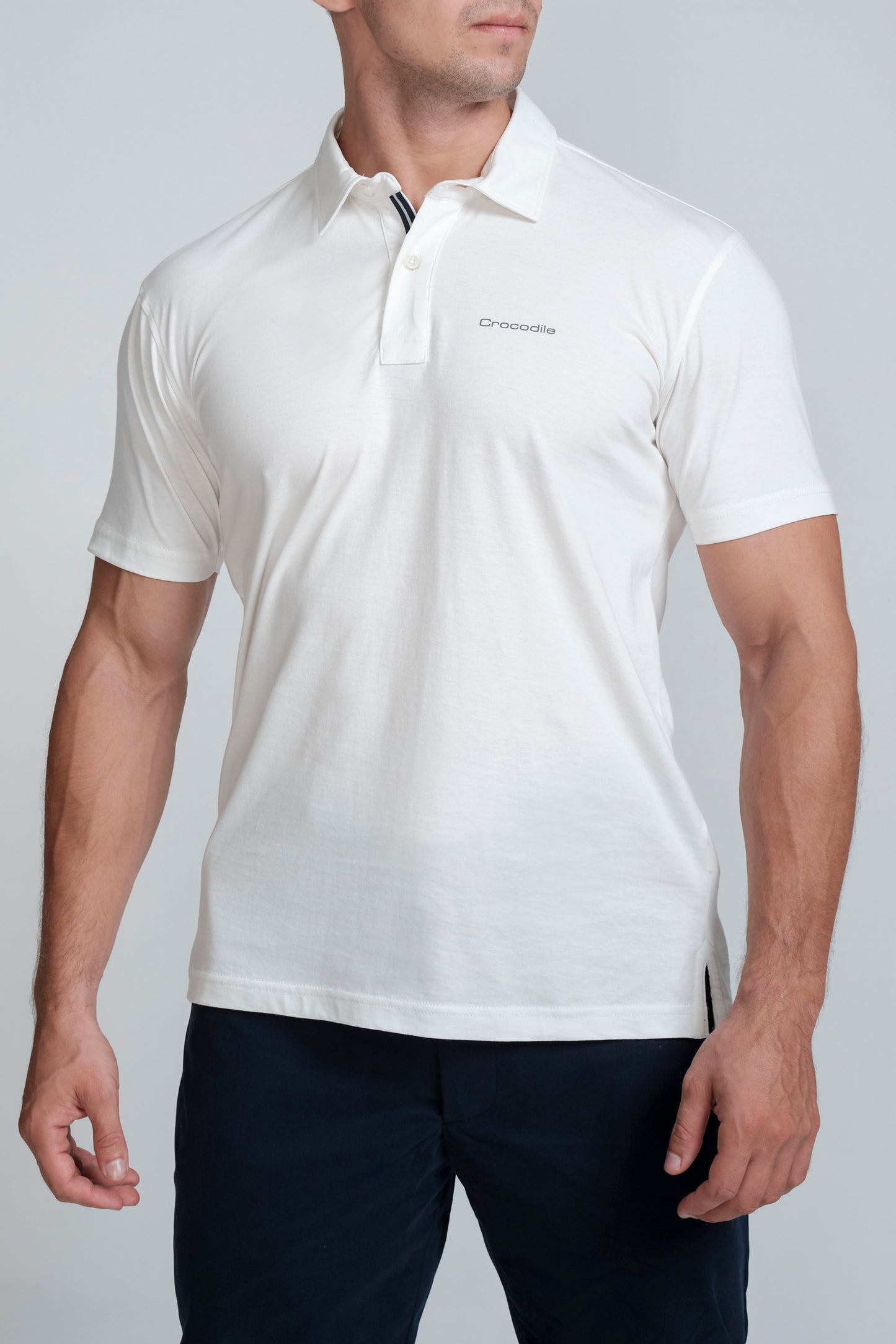 Crocodile - Slim Fit - Polo - HS T - Shirt Blanc De Blanc