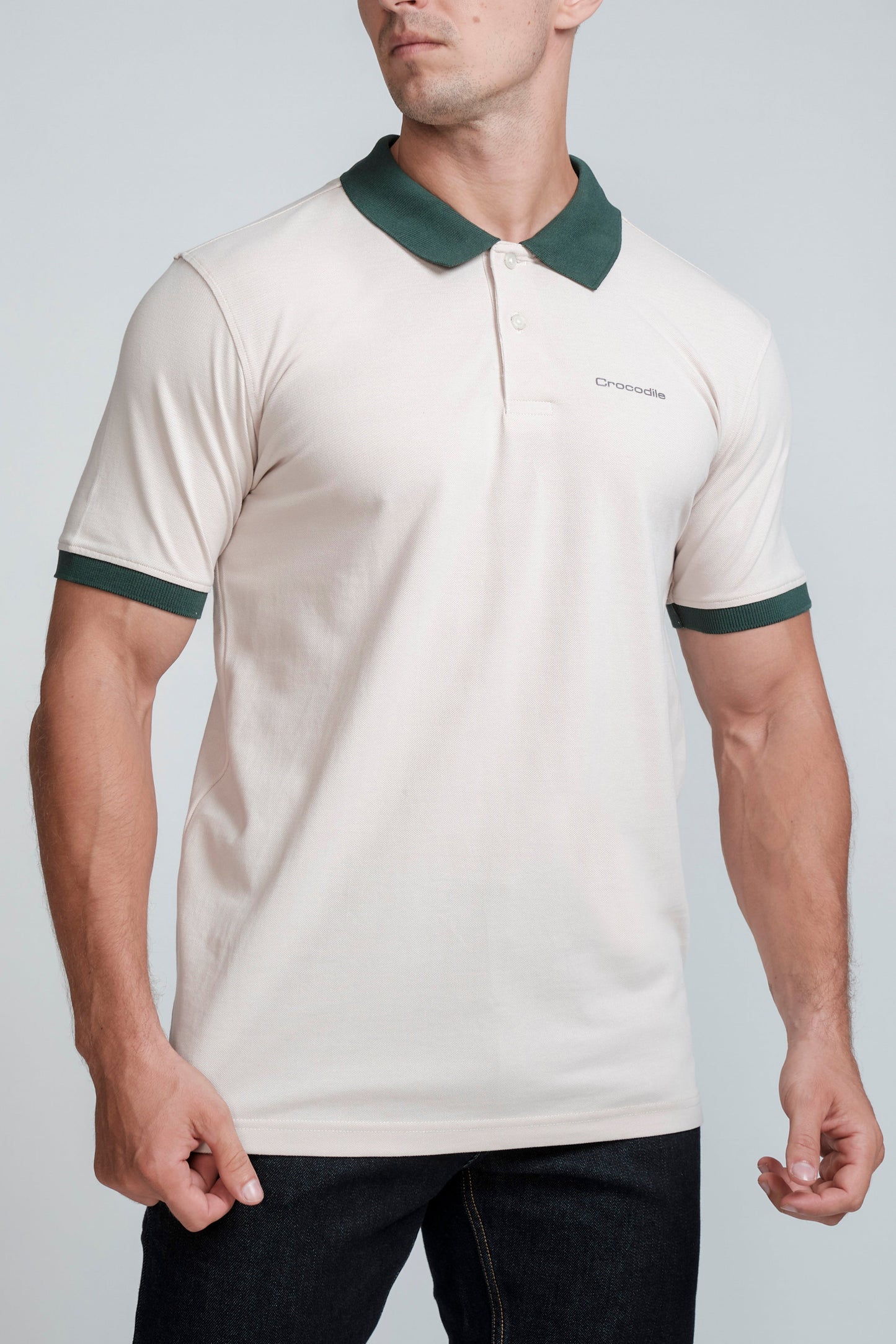 Crocodile - Slim Fit - Polo - HS T - Shirt Brown - Doeskin