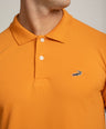 Crocodile Mens Supima Polo Slim Fit HS T-Shirt Orange - Amberglow