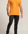 Crocodile Mens Supima Polo Slim Fit HS T-Shirt Orange - Amberglow