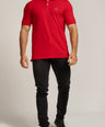 Crocodile Mens Supima Polo T Shirt Regular Fit Tango Red