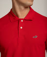 Crocodile Mens Supima Polo T Shirt Regular Fit Tango Red