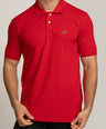 Crocodile Mens Supima Polo T Shirt Regular Fit Tango Red