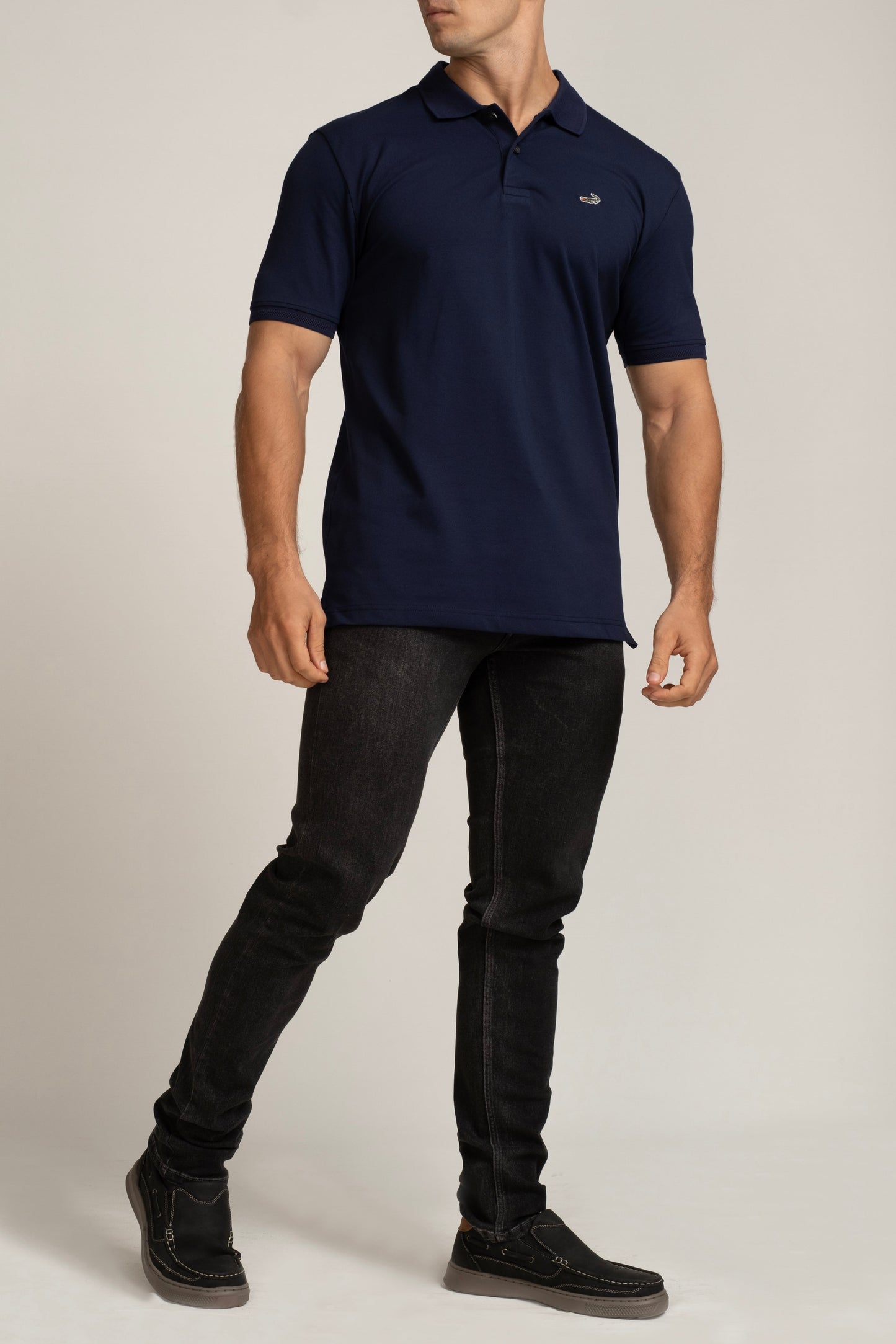 Crocodile Men Supima Slim Fit HS T shirt-Dark denim