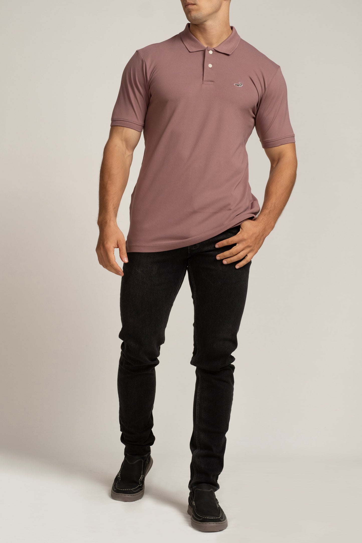 Crocodile Polo T-Shirts Purple - Wistful Mauve