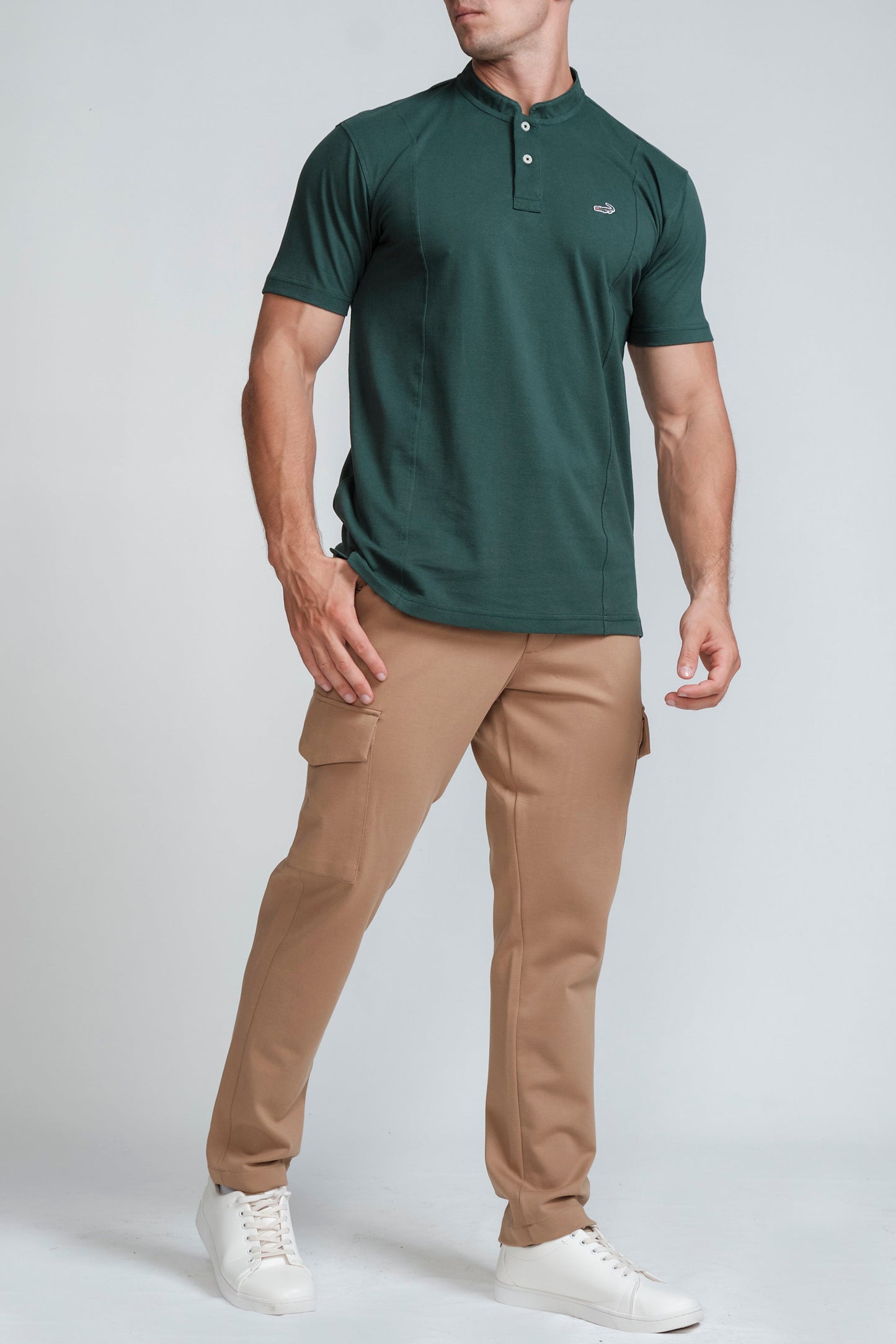 Crocodile Mens Slim Fit Polo HS Green Gables