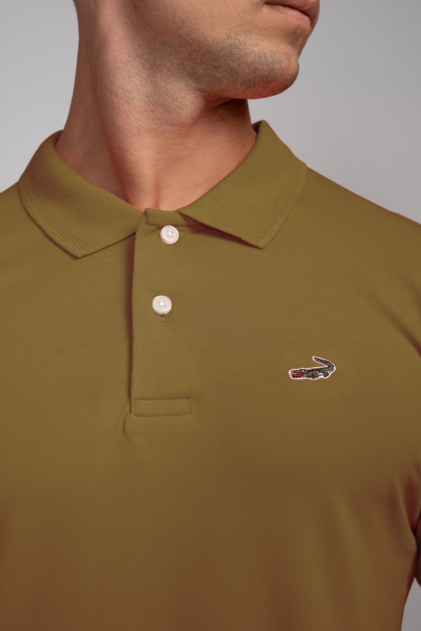 Crocodile Pima Polo Slim Fit HS T-Shirt Olive