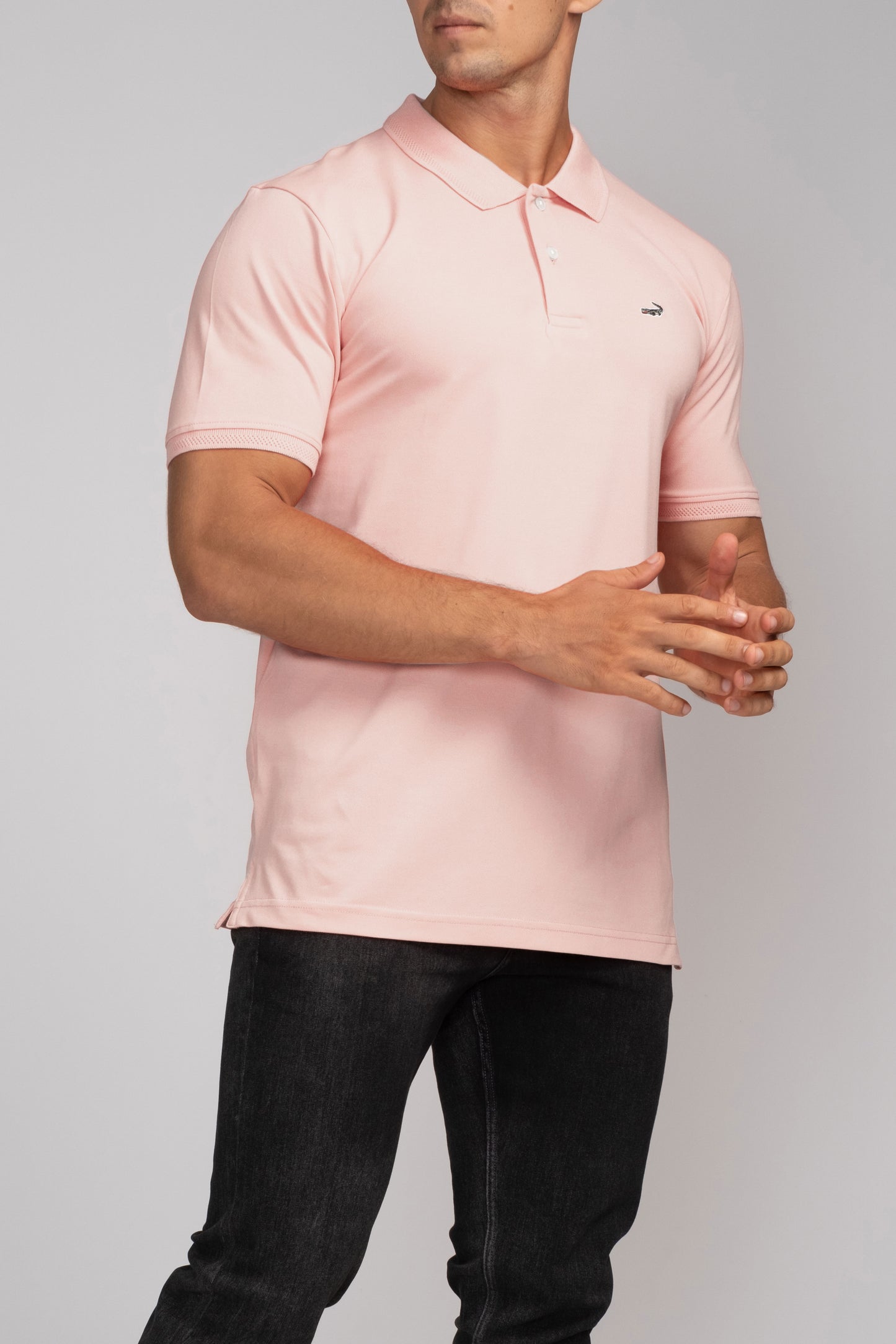 Crocodile Pima Polo Slim Fit HS T-Shirt Rose Smoke
