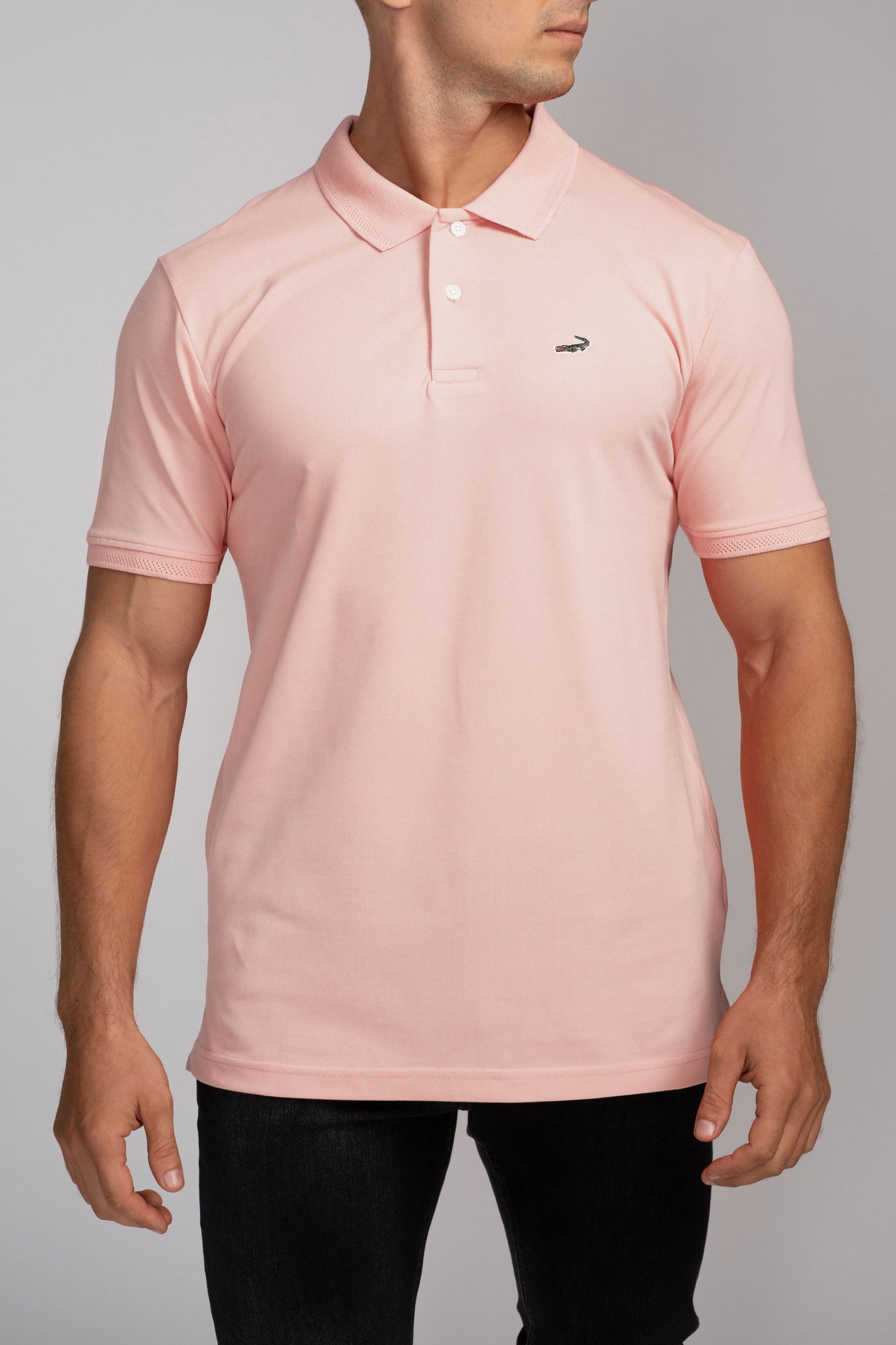 Crocodile Pima Polo Slim Fit HS T-Shirt Rose Smoke