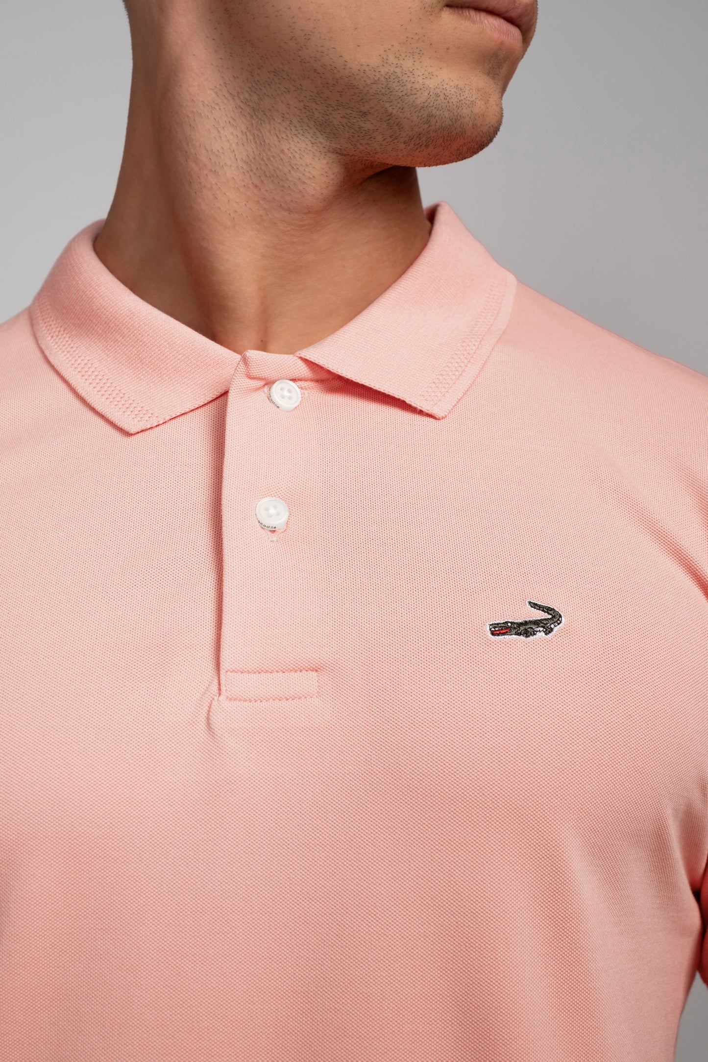 Crocodile Pima Polo Slim Fit HS T-Shirt Rose Smoke
