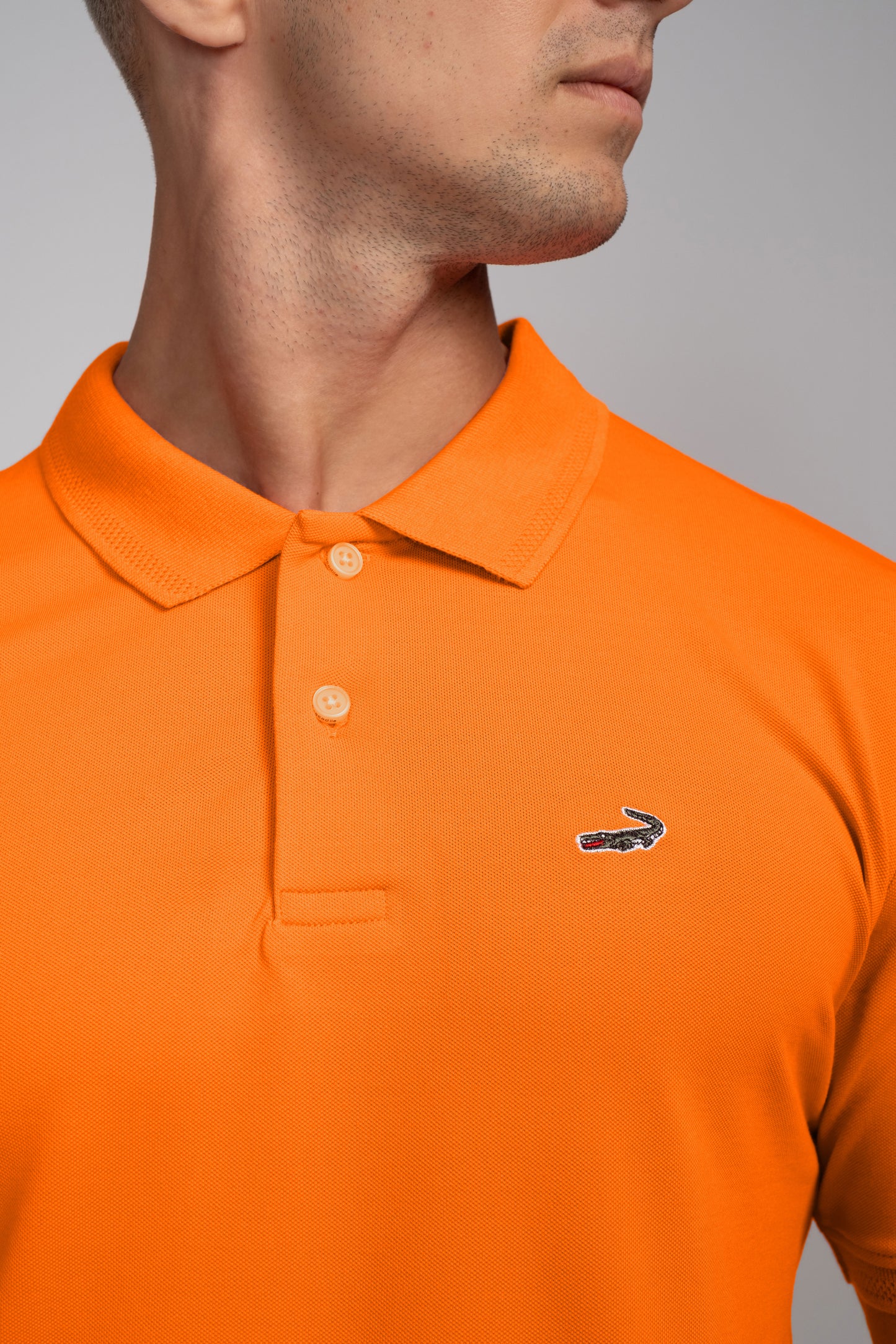 Crocodile Pima Polo Slim Fit HS T-Shirt Russet Orange