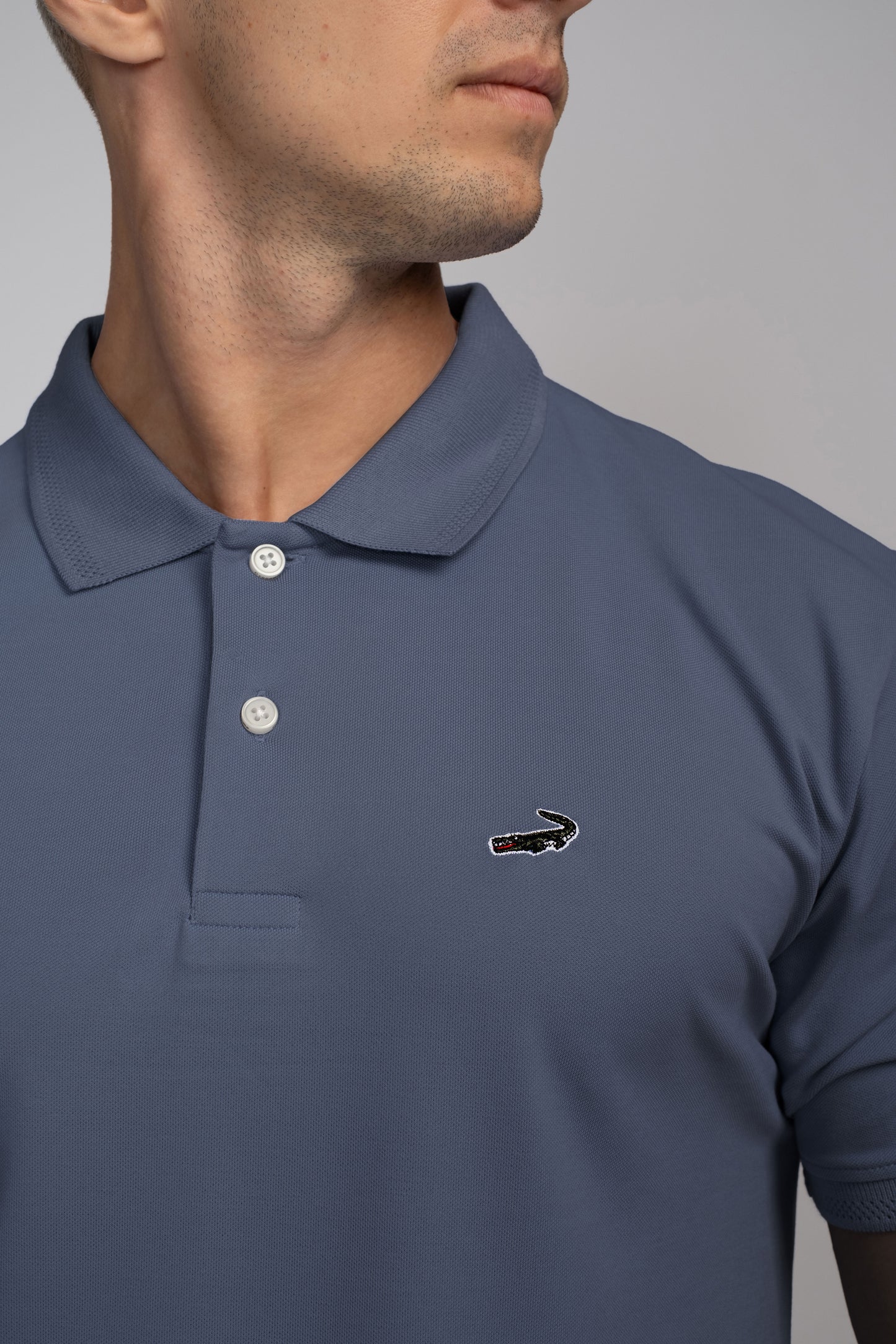 Crocodile Pima Polo Slim Fit HS T-Shirt Blue China