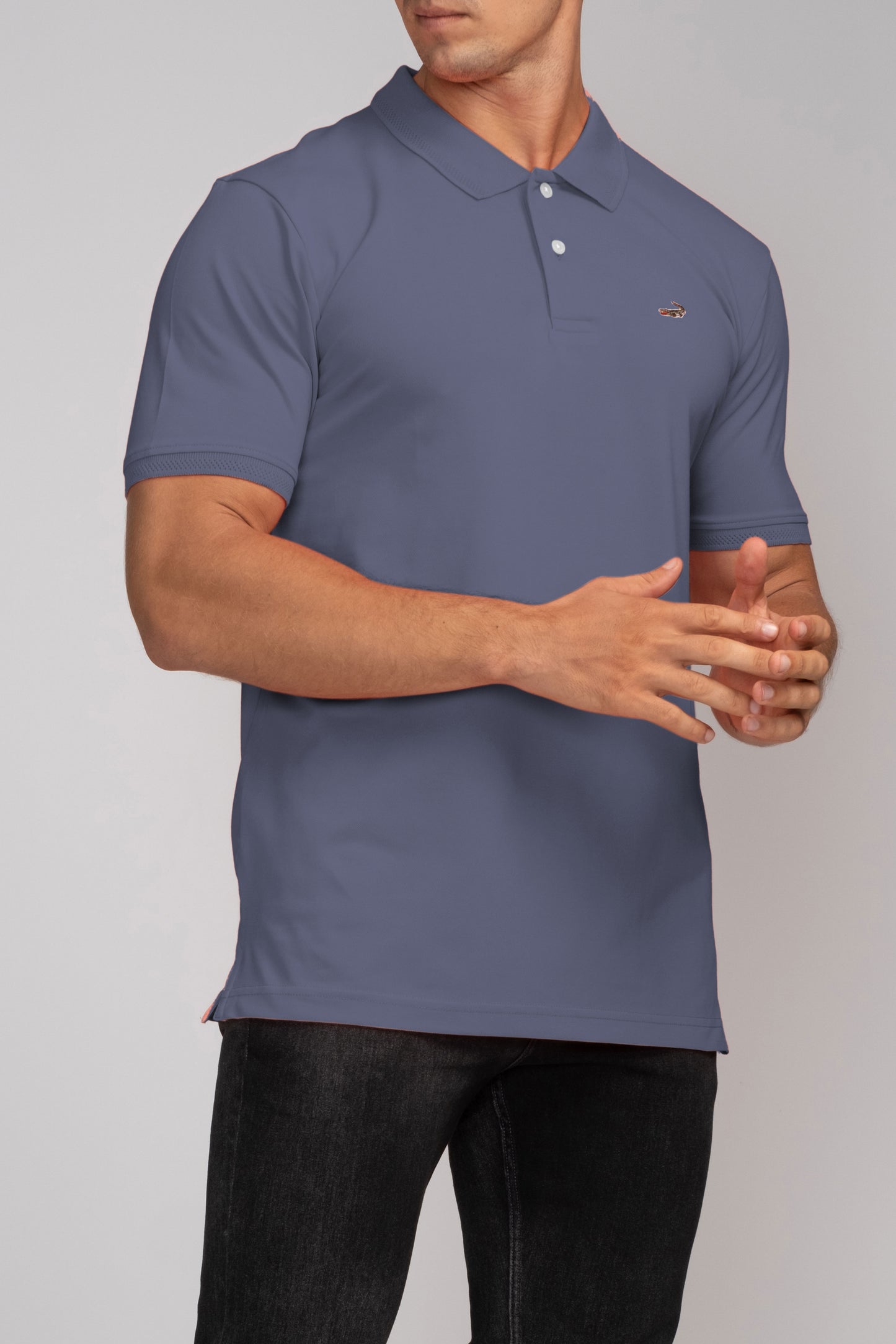 Crocodile Pima Polo Slim Fit HS T-Shirt Blue China