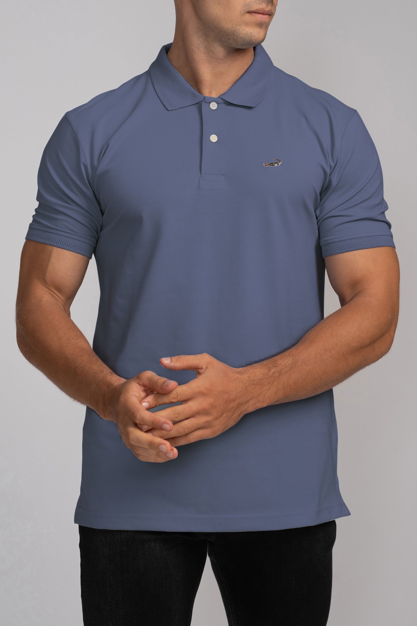 Crocodile Pima Polo Slim Fit HS T-Shirt Blue China