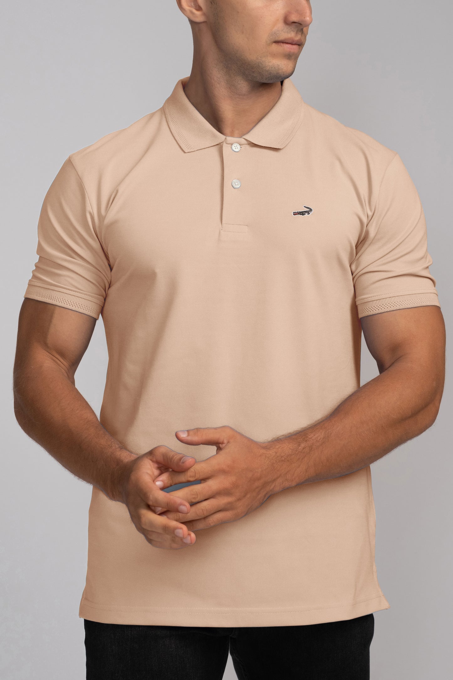 Crocodile Pima Polo Slim Fit HS T-Shirt Brown Mellow