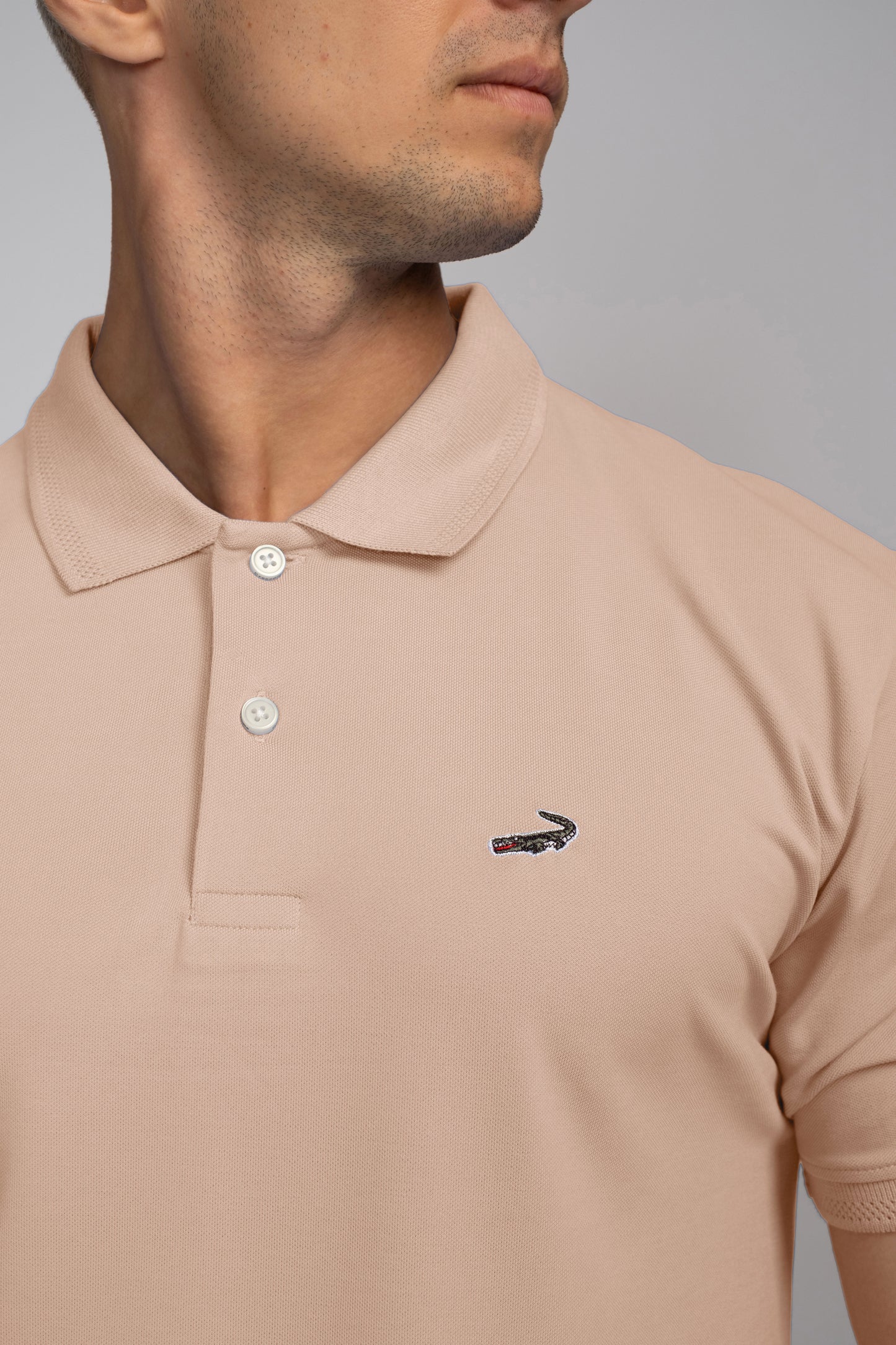 Crocodile Pima Polo Slim Fit HS T-Shirt Brown Mellow